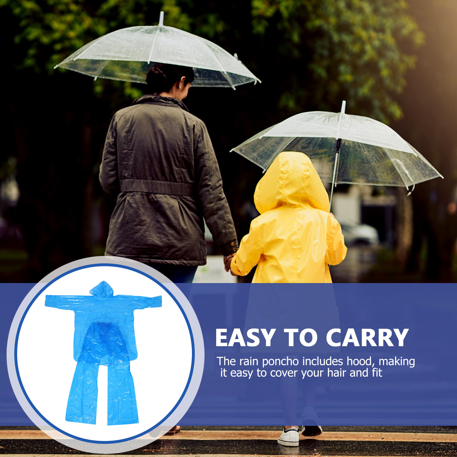 Transparent Rain Poncho Set Pl - Emergency Poncho Rain ulasan dan harga