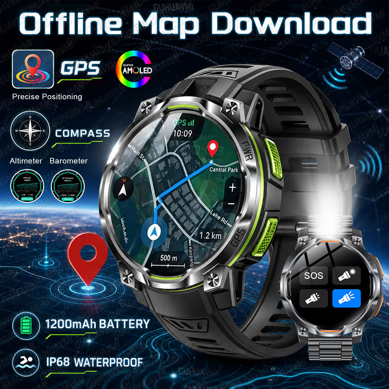 2026 New Military GPS Smartwat - Compass Lensatic ulasan dan harga